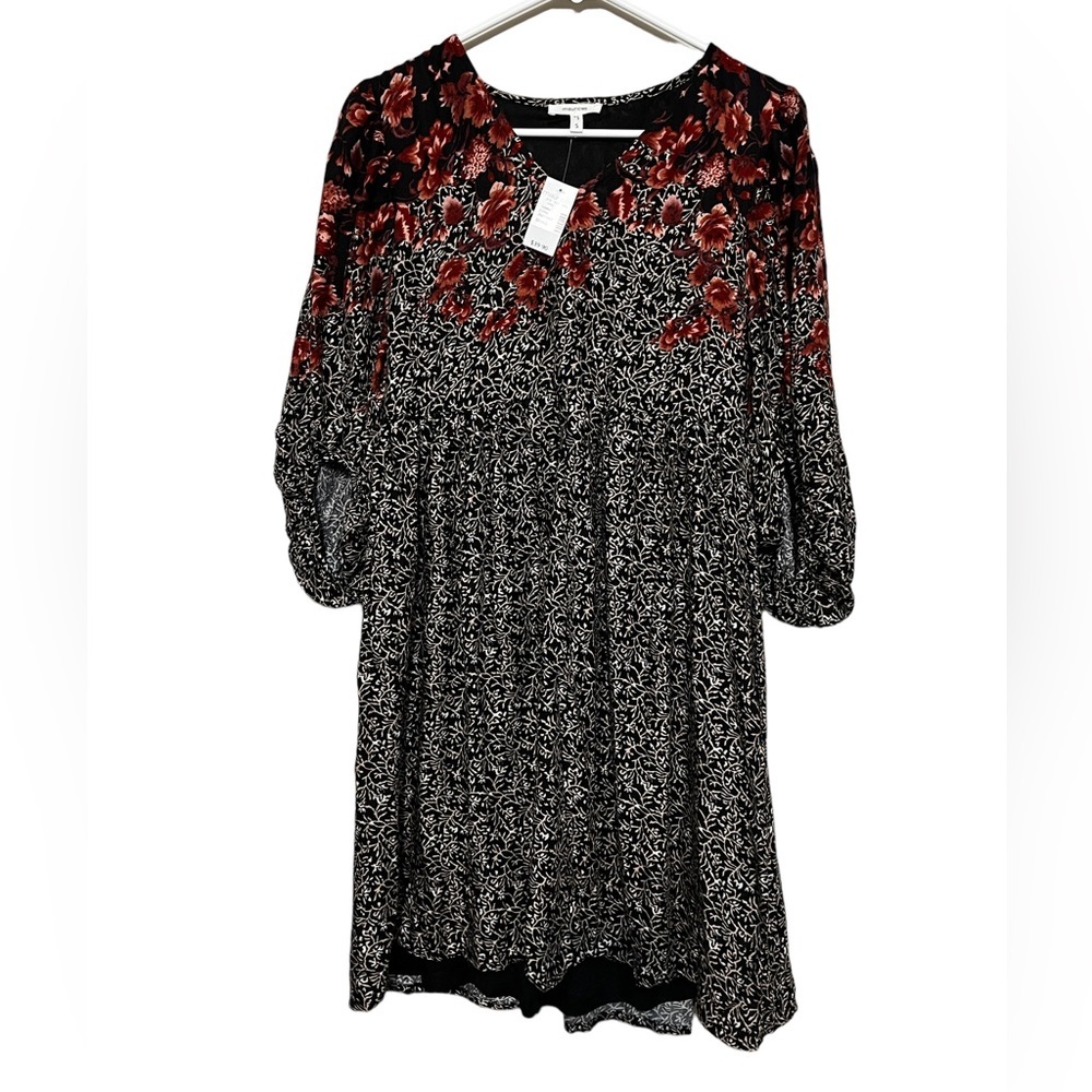 Maurices Floral Balloon‎ Sleeved Flowy Peasant Mini Dress NWT Womens Small Boho
